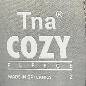 TNA COZY Fleece Boyfriend Shirt in GD grey size 2